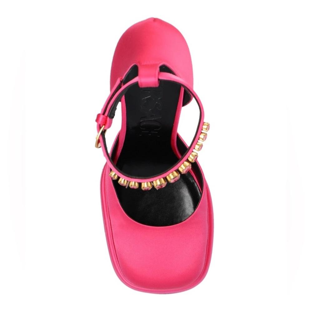 Versace Medusa Head Charm Satin Platform Pumps - Picture 4 of 9